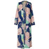 parine.pl Granatowy / XXL Długie Kimono Plażowe W Kwiaty