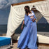 parine.pl Jasnoniebieski / Uniwersalny Długie Kimono Plażowe Z Wiązaniem