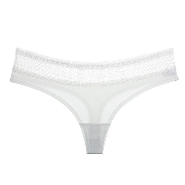 parine.pl 211 Biały / L Dół Bikini Z Delikatną Koronką