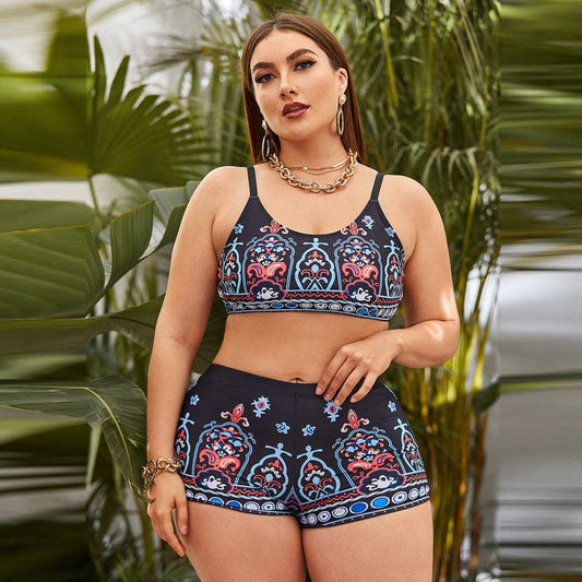 parine.pl Dwuczęściowe Plus Size Bikini Ze Spodenkami