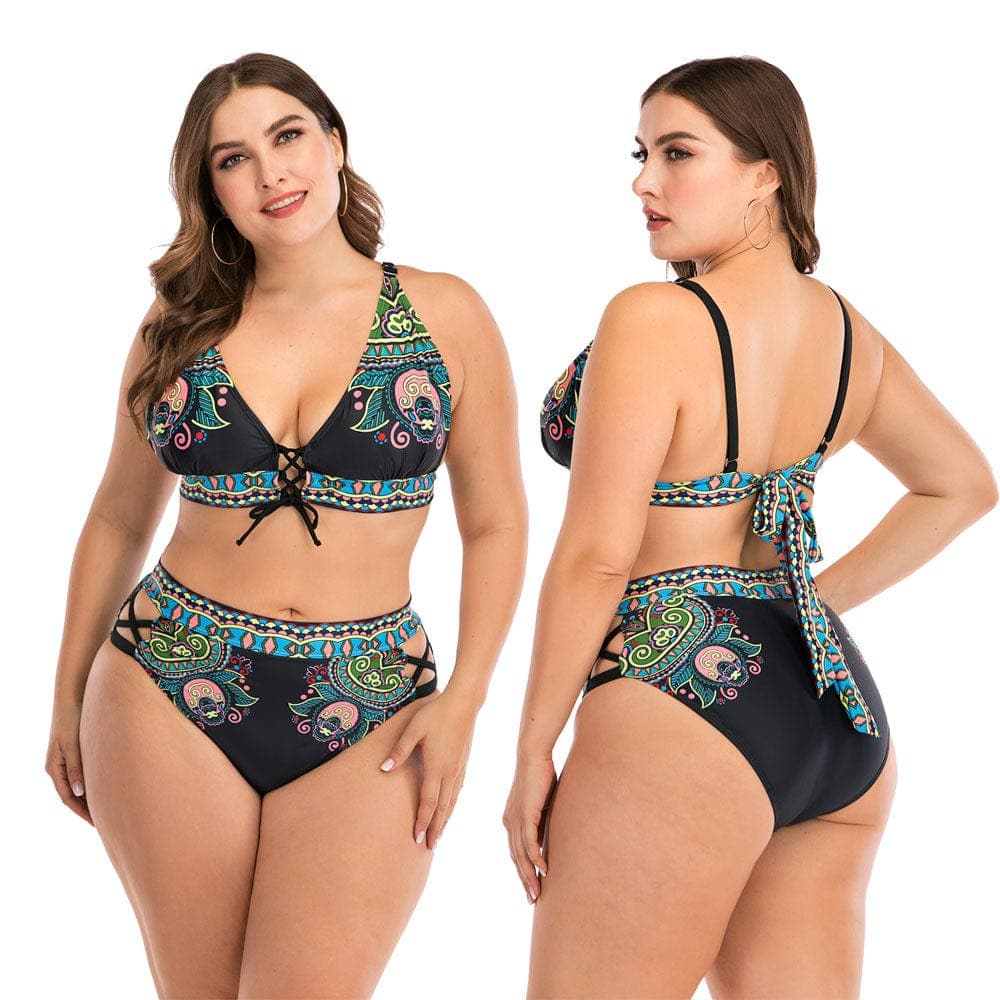 parine.pl Wzór 3 / 3XL Dwuczęściowe Wzorzyste Plus Size Bikini