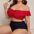 parine.pl 211 Dwuczęściowy Strój Kąpielowy Plus Size Z Falbanką
