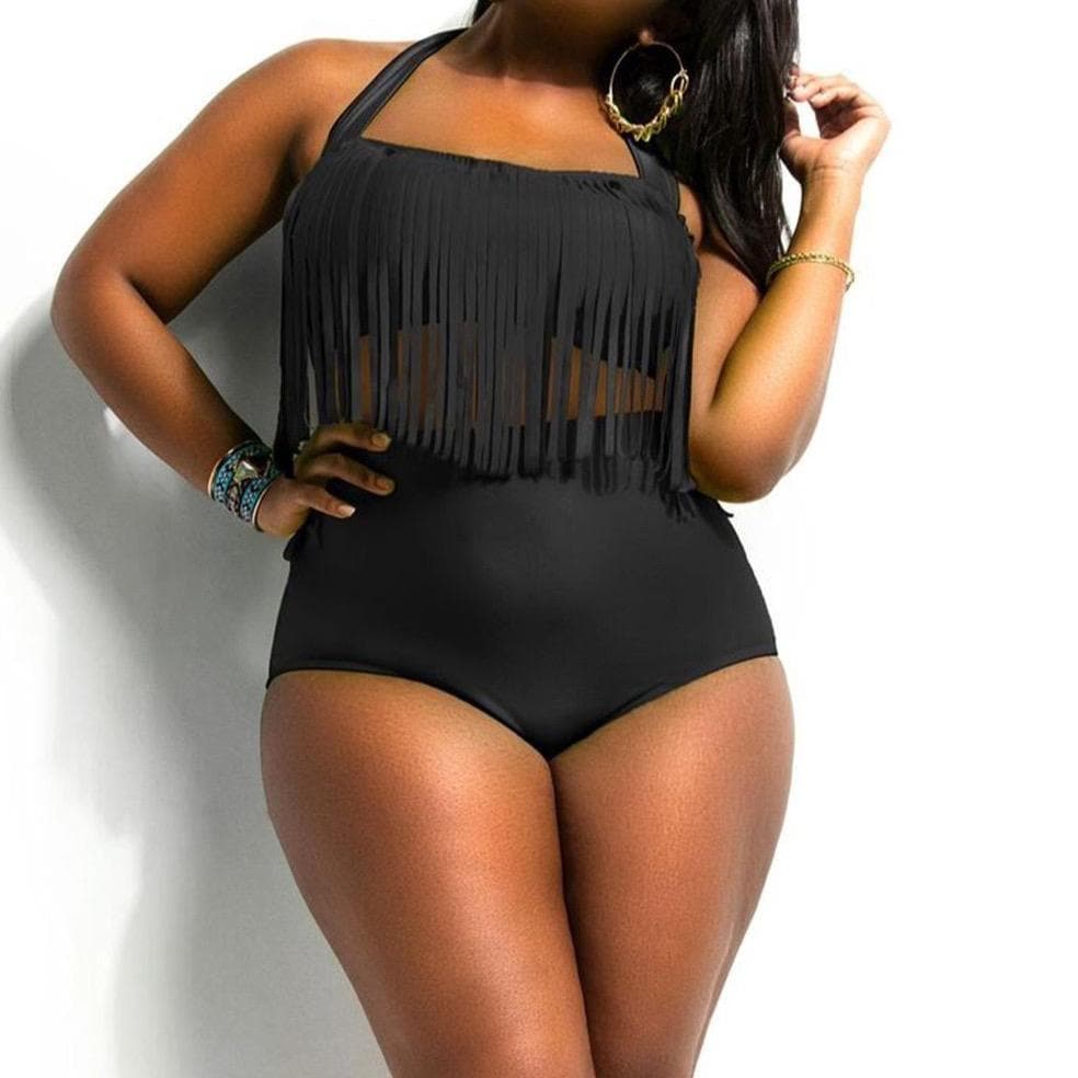 parine.pl Stroje kąpielowe > Dwuczęściowe Dwuczęściowy Strój Kąpielowy Plus Size Z Górą Ozdobioną Sznureczkami