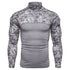 parine.pl Szary / M Elastyczny Longsleeve Męski W Stylu Wojskowym
