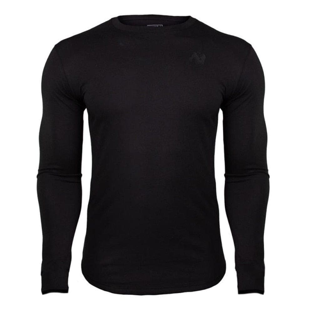 parine.pl Czarny / XL Elastyczny Longsleeve Męski Z Bawełny