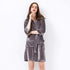 parine.pl 2302 Szary / L Elegancki Szlafrok Do Kolan
