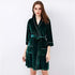 parine.pl 2302 Zielony / L Elegancki Szlafrok Do Kolan