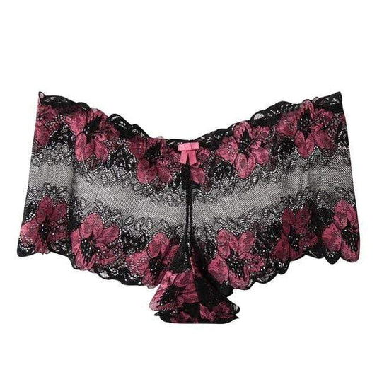 parine.pl 1772 Czarny / 4XL Figi Plus Size Z Transparentnymi Elementami