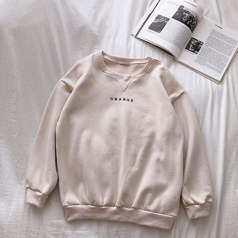 parine.pl Odzież > Bluza Beżowy / Uniwersalny Gruba Bluza Bez Kaptura