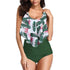 parine.pl 211 Jednoczęściowy Kostium Kąpielowy Plus Size Z Falbanką