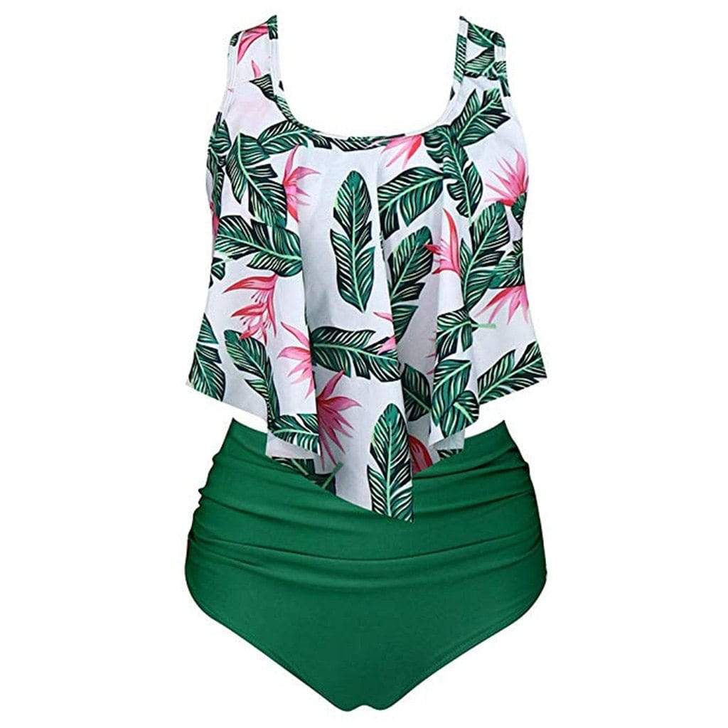 parine.pl 211 S Jednoczęściowy Kostium Kąpielowy Plus Size Z Falbanką