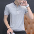 parine.pl Jasnoszary 1 / 3XL Jednolite Polo Męskie Na Lato