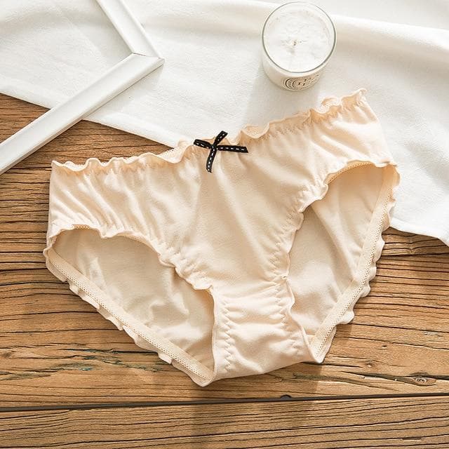 parine.pl 1772 Beżowy / XL Klasyczne Figi Z Delikatną Falbanką