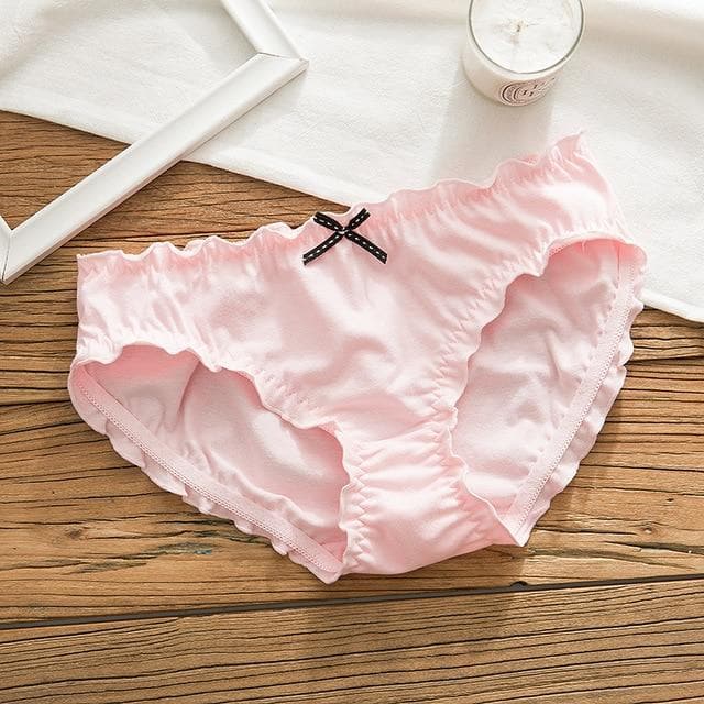 parine.pl 1772 Różowy / XL Klasyczne Figi Z Delikatną Falbanką