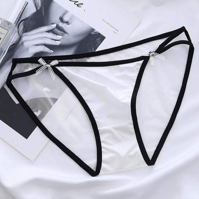 parine.pl 1772 Biały / XL Klasyczne Figi Z Transparentnym Tyłem
