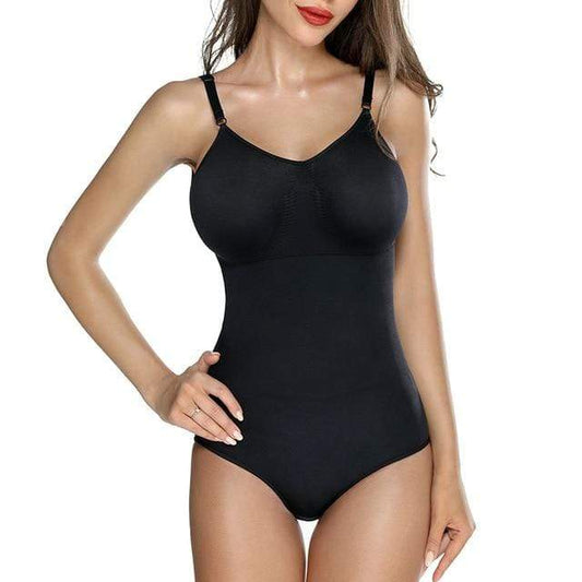parine.pl 1578 Czarny / S Klasyczne Wyszczuplające Body
