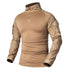 parine.pl Beżowy 3 / XS Klasyczny Bawełniany Longsleeve Męski Z Golfem