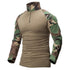 parine.pl Ciemnobeżowy 2 / XL Klasyczny Bawełniany Longsleeve Męski Z Golfem
