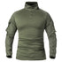 parine.pl Ciemnozielony / M Klasyczny Bawełniany Longsleeve Męski Z Golfem