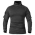 parine.pl Czarny 1 / S Klasyczny Bawełniany Longsleeve Męski Z Golfem