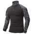 parine.pl Czarny 2 / XS Klasyczny Bawełniany Longsleeve Męski Z Golfem