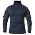 parine.pl Granatowy / XS Klasyczny Bawełniany Longsleeve Męski Z Golfem