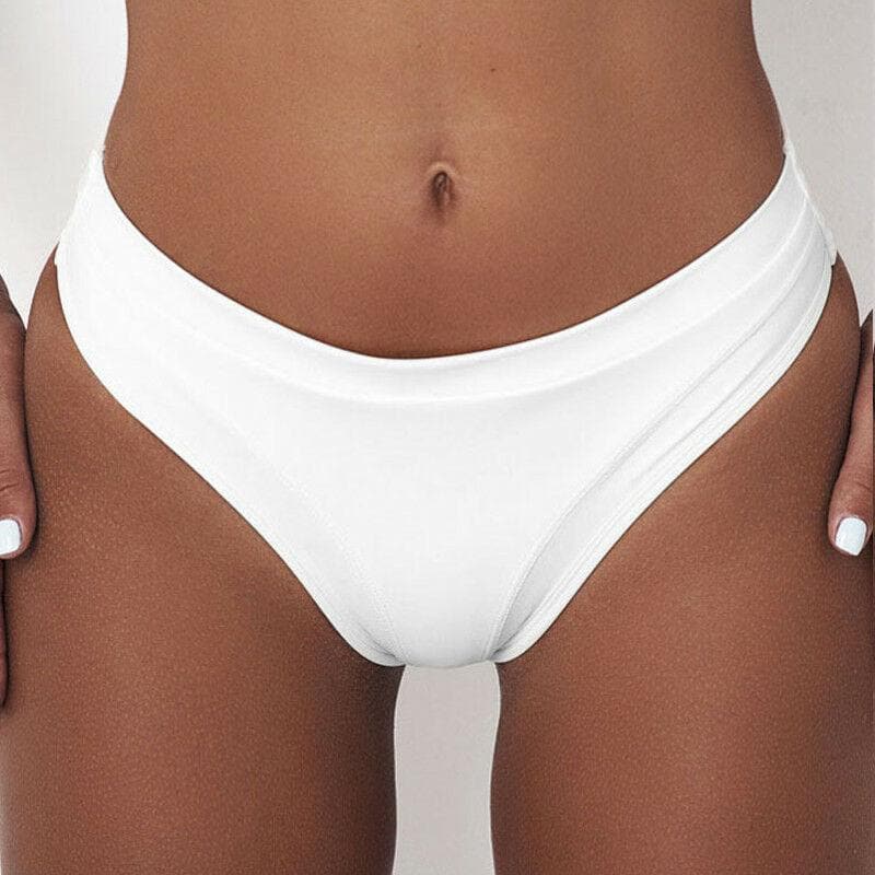 parine.pl 211 Biały / XXL Klasyczny Jednolity Dół Bikini