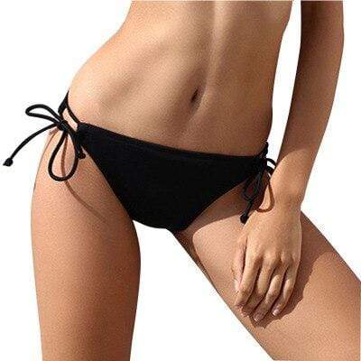 parine.pl 211 Czarny / L Klasyczny Wiązany Dół Bikini