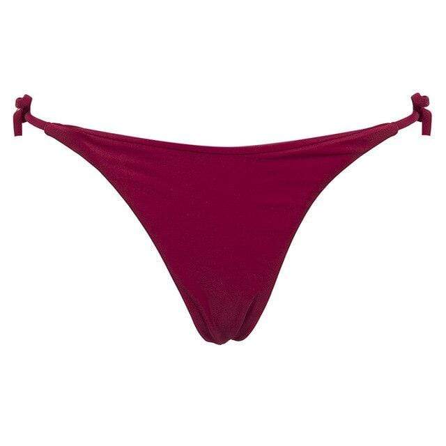parine.pl 211 Czerwony / S Klasyczny Wiązany Dół Bikini