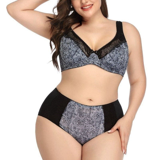 parine.pl Biały / 48D 110D Komplet Bielizny Koronkowej Plus Size