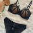 parine.pl Czarny / C75 Komplet Bielizny Koronkowej Push Up
