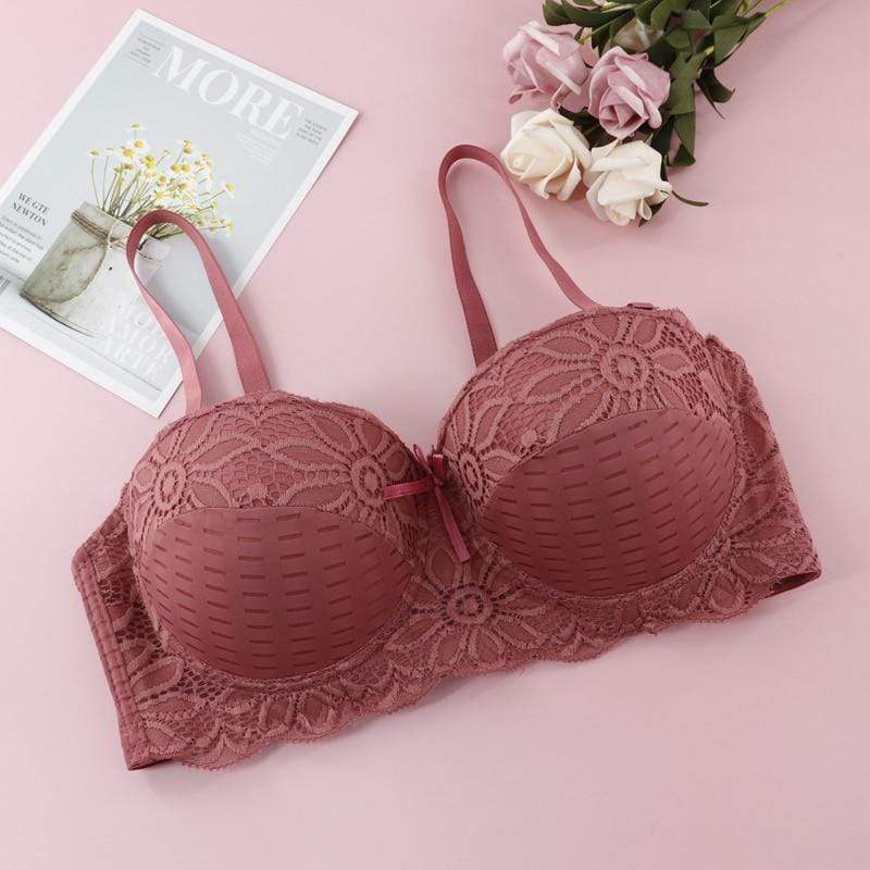 parine.pl Bielizna > Biustonosz > Plus Size Bra Brązowy / 100C Koronkowa Bardotka Plus Size