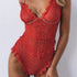 parine.pl 1772 Czerwony / XL Koronkowe Body Z Głębszym Dekoltem