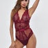 parine.pl 1772 Czerwony / S Koronkowe Body Z Transparentnymi Elementami