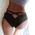 parine.pl 1772 Czarny / M Koronkowe Majtki Plus Size Z Paskami Z Tyłu