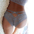 parine.pl 1772 Niebieski / M Koronkowe Majtki Plus Size Z Paskami Z Tyłu