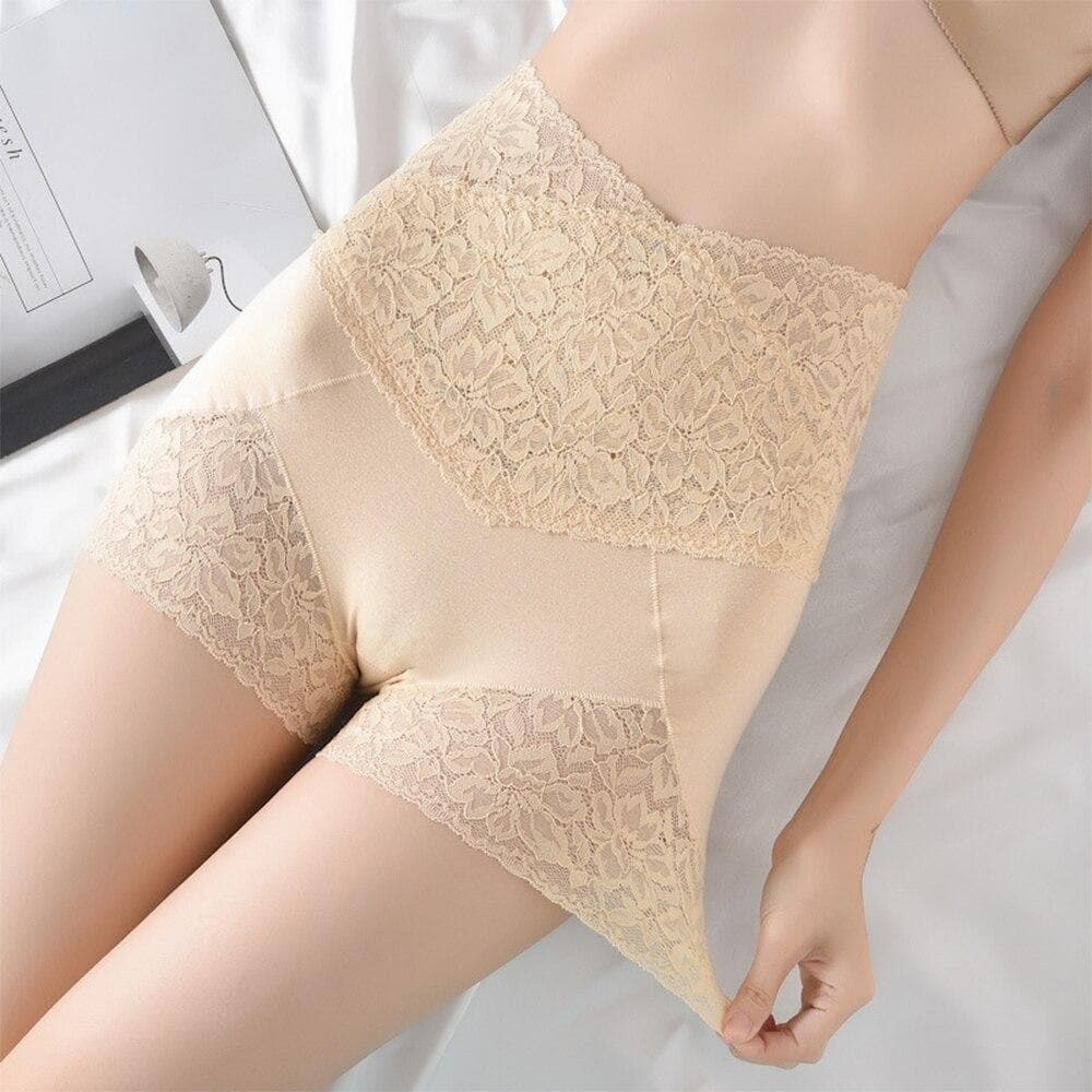 parine.pl 1578 Beżowy / XL Koronkowe Wyszczuplające Spodenki