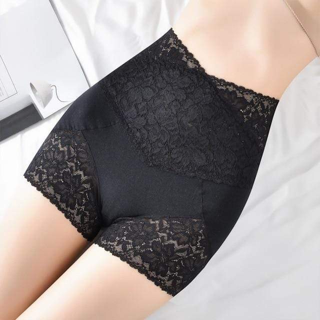 parine.pl 1578 Czarny / XL Koronkowe Wyszczuplające Spodenki