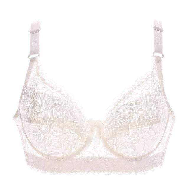 parine.pl 214 Biały / 100 / B Koronkowy Biustonosz Plus Size