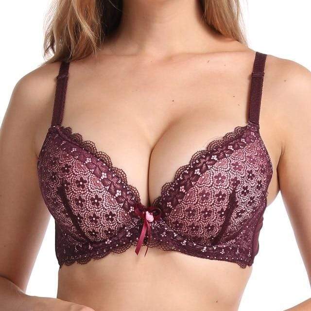 parine.pl 214 Fioletowy / 100B Koronkowy Biustonosz Plus Size