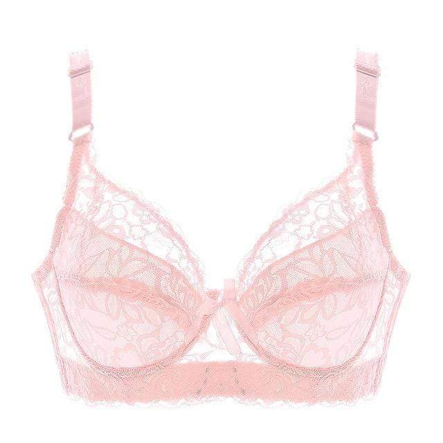 parine.pl 214 Różowy / 100 / B Koronkowy Biustonosz Plus Size