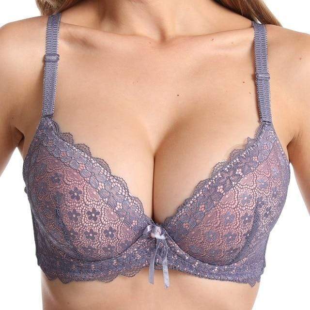 parine.pl 214 Szary / 100C Koronkowy Biustonosz Plus Size