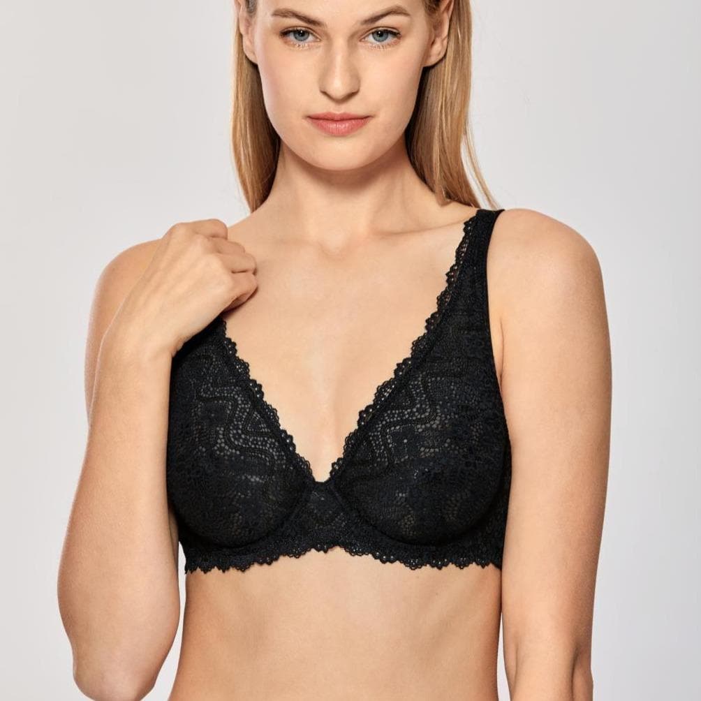 parine.pl Bielizna > Biustonosz > Usztywniony Czarny / F / 80 Koronkowy Bralette