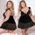 parine.pl Bielizna > Nocna > Plus Size do spania Czarny 2 / 5XL Koszula Nocna Plus Size