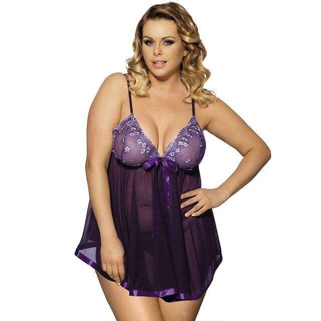 parine.pl 5513 Koszula Nocna Plus Size Z Koronką Na Biuście
