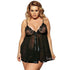 parine.pl 5513 Czarny / 3XL Koszula Nocna Plus Size Z Koronką Na Biuście