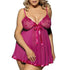 parine.pl 5513 Różowy / XL Koszula Nocna Plus Size Z Koronką Na Biuście