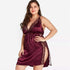parine.pl 5513 Czerwony / XL Koszula Nocna Plus Size Z Rozcięciem