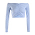 parine.pl Odzież > Bluzka long sleeve Krótka Bluzka Z Odkrytymi Ramionami