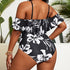 parine.pl Kwieciste Plus Size Bikini Z Falbanką